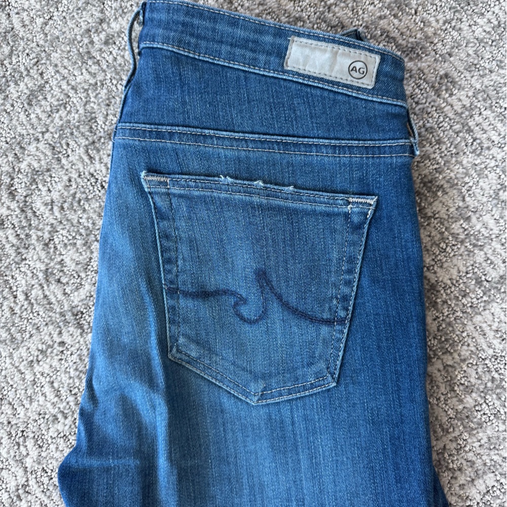 AG Adriano Goldschmied Women's Straight Leg Blue Jeans